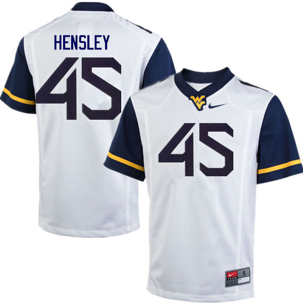 NCAA Men's Adam Hensley West Virginia Mountaineers White #45 Nike Stitched Football College Authentic Jersey QS23O10CD